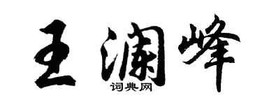 胡问遂王澜峰行书个性签名怎么写