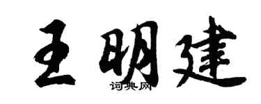 胡问遂王明建行书个性签名怎么写