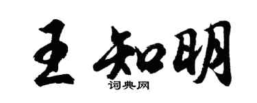 胡问遂王知明行书个性签名怎么写