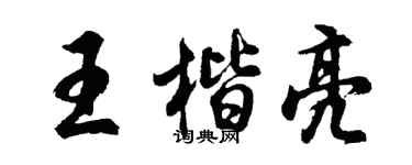 胡问遂王楷亮行书个性签名怎么写