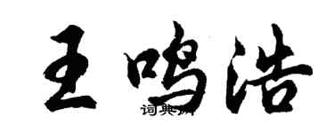 胡问遂王鸣浩行书个性签名怎么写