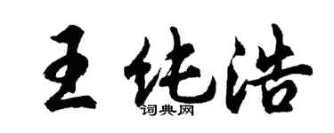 胡问遂王纯浩行书个性签名怎么写