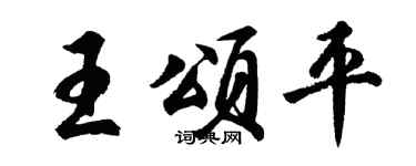 胡问遂王颂平行书个性签名怎么写