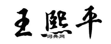 胡问遂王熙平行书个性签名怎么写