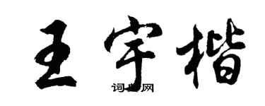 胡问遂王宇楷行书个性签名怎么写