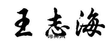 胡问遂王志海行书个性签名怎么写