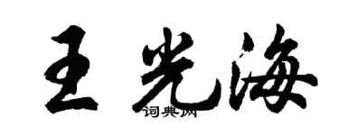 胡问遂王光海行书个性签名怎么写