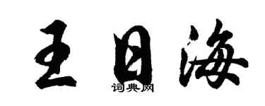 胡问遂王日海行书个性签名怎么写