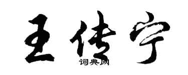 胡问遂王传宁行书个性签名怎么写