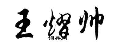 胡问遂王熠帅行书个性签名怎么写