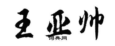 胡问遂王亚帅行书个性签名怎么写