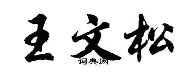 胡问遂王文松行书个性签名怎么写