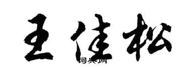 胡问遂王佳松行书个性签名怎么写