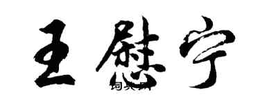 胡问遂王慰宁行书个性签名怎么写