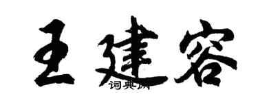 胡问遂王建容行书个性签名怎么写