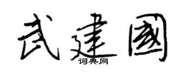 王正良武建国行书个性签名怎么写