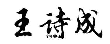 胡问遂王诗成行书个性签名怎么写