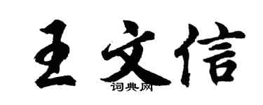 胡问遂王文信行书个性签名怎么写