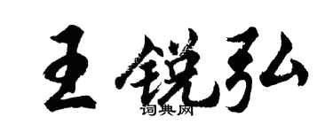 胡问遂王锐弘行书个性签名怎么写