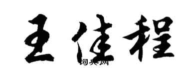 胡问遂王佳程行书个性签名怎么写