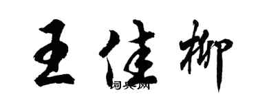 胡问遂王佳柳行书个性签名怎么写