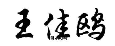 胡问遂王佳鸥行书个性签名怎么写