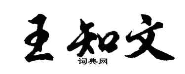 胡问遂王知文行书个性签名怎么写