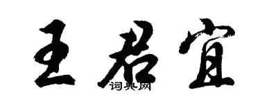 胡问遂王君宜行书个性签名怎么写