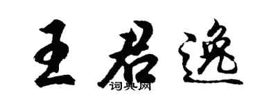 胡问遂王君逸行书个性签名怎么写