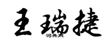 胡问遂王瑞捷行书个性签名怎么写