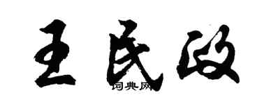 胡问遂王民政行书个性签名怎么写