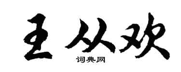 胡问遂王从欢行书个性签名怎么写