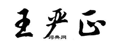 胡问遂王严正行书个性签名怎么写