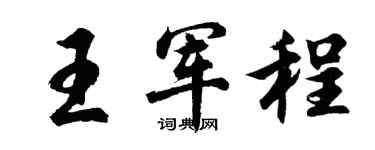 胡问遂王军程行书个性签名怎么写