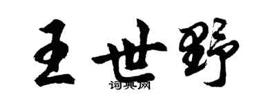 胡问遂王世野行书个性签名怎么写