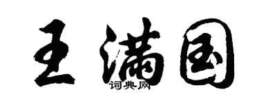 胡问遂王满国行书个性签名怎么写