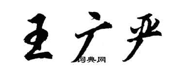 胡问遂王广严行书个性签名怎么写