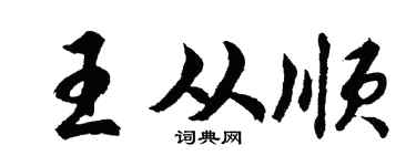 胡问遂王从顺行书个性签名怎么写