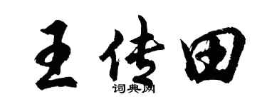 胡问遂王传田行书个性签名怎么写