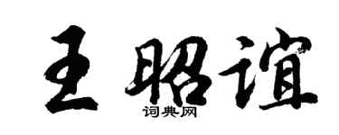 胡问遂王昭谊行书个性签名怎么写