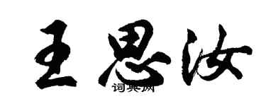 胡问遂王思汝行书个性签名怎么写