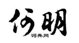 胡问遂何明行书个性签名怎么写