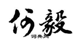 胡问遂何毅行书个性签名怎么写