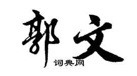 胡问遂郭文行书个性签名怎么写