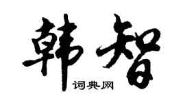 胡问遂韩智行书个性签名怎么写