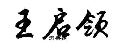 胡问遂王启领行书个性签名怎么写