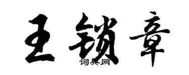 胡问遂王锁章行书个性签名怎么写