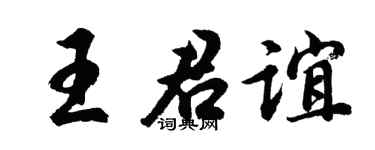 胡问遂王君谊行书个性签名怎么写