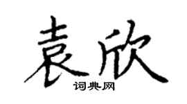 丁谦袁欣楷书个性签名怎么写