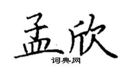 丁谦孟欣楷书个性签名怎么写